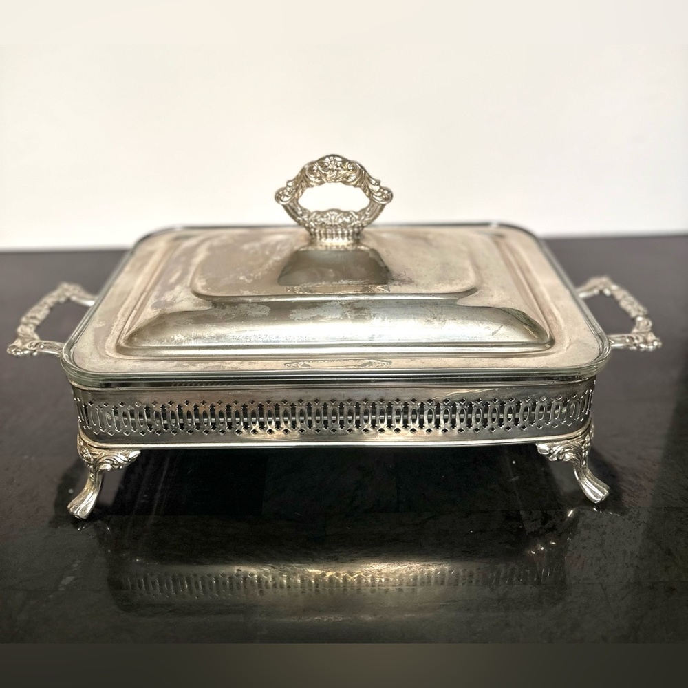 Post 1940’s Silver Antique Serving Tray.